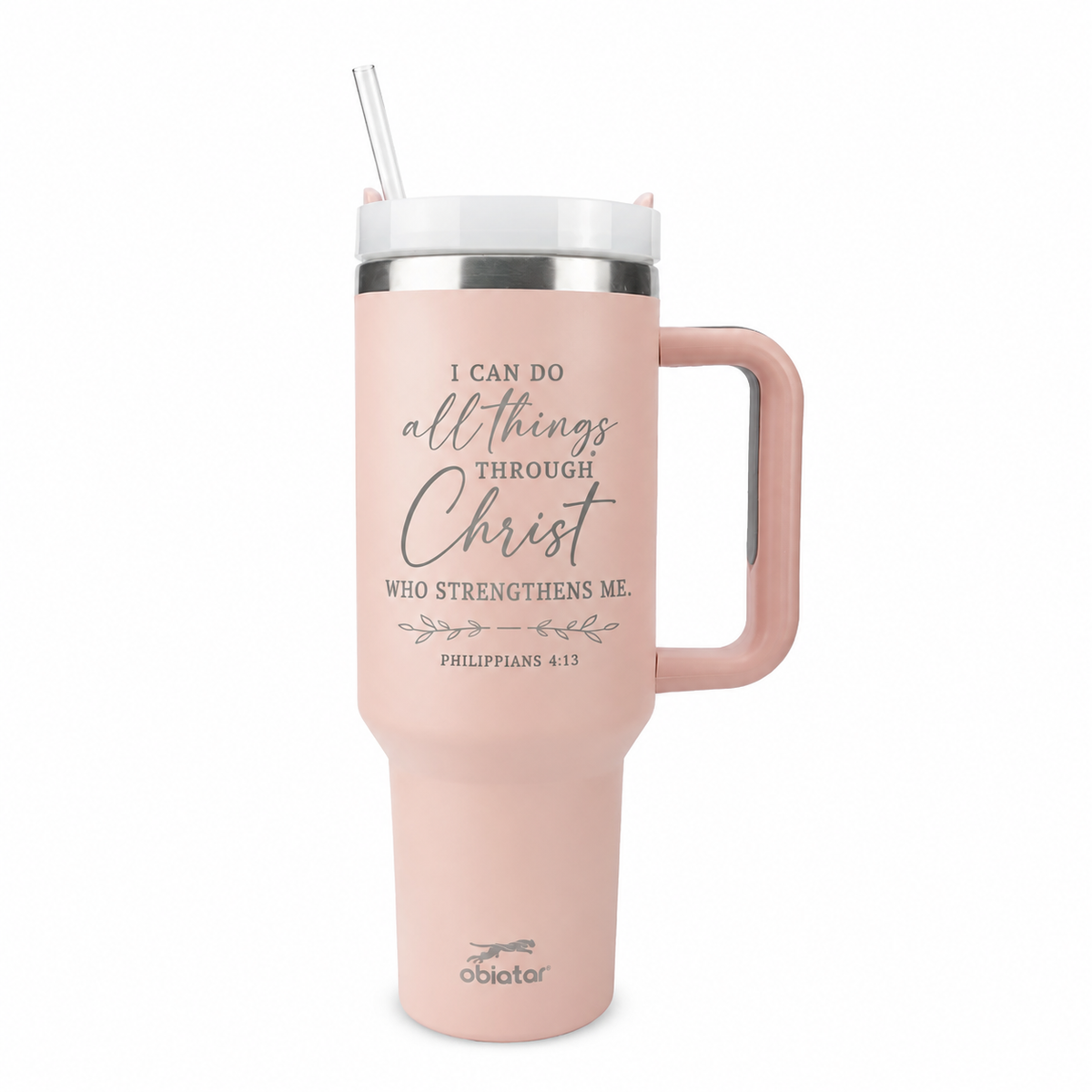 "I Can Do All Things" 40oz Laser-Engraved Tumbler | Philippians 4:13 Scripture Cup