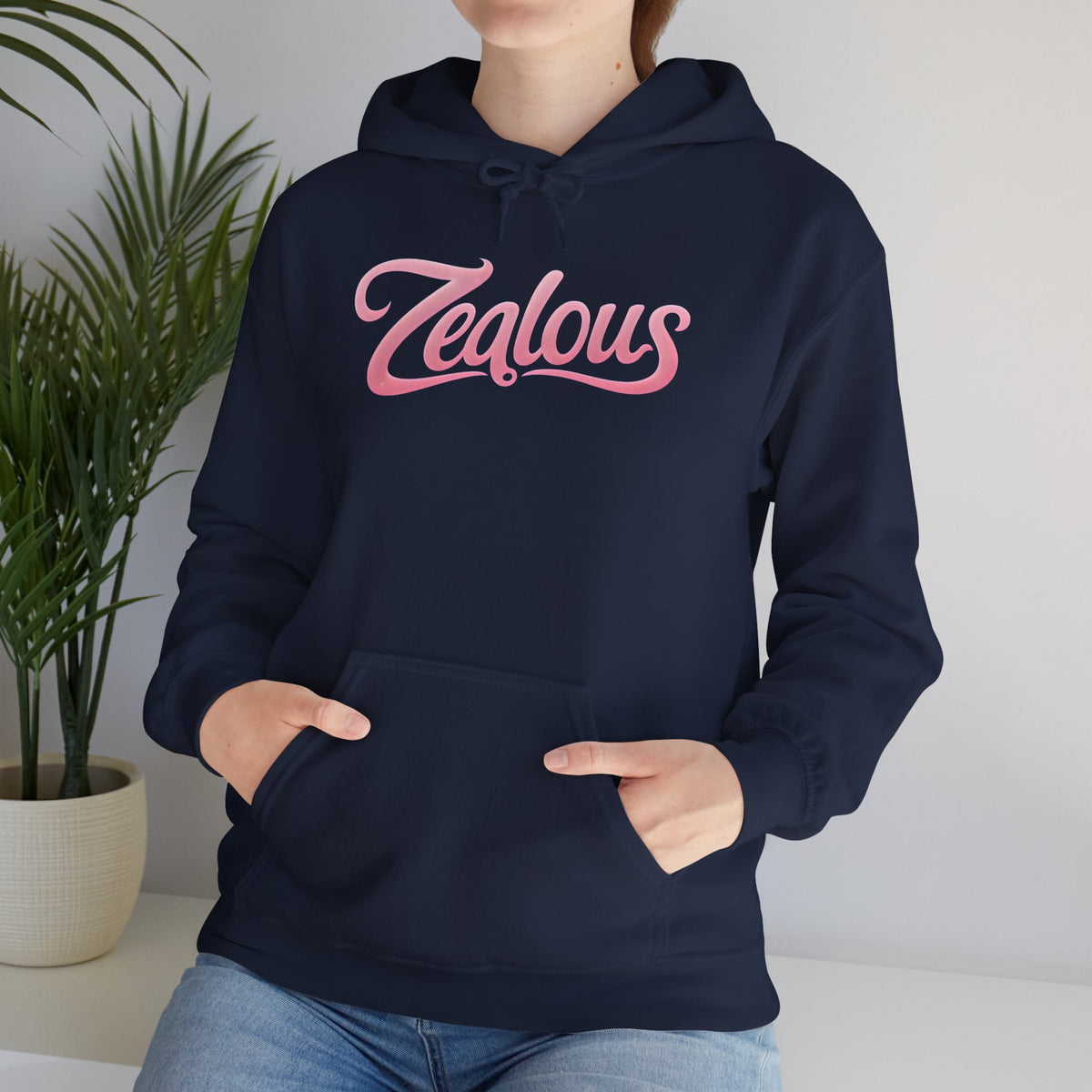 Zealous Cozy Hooded Sweatshirt — Unisex Cotton-Poly Blend