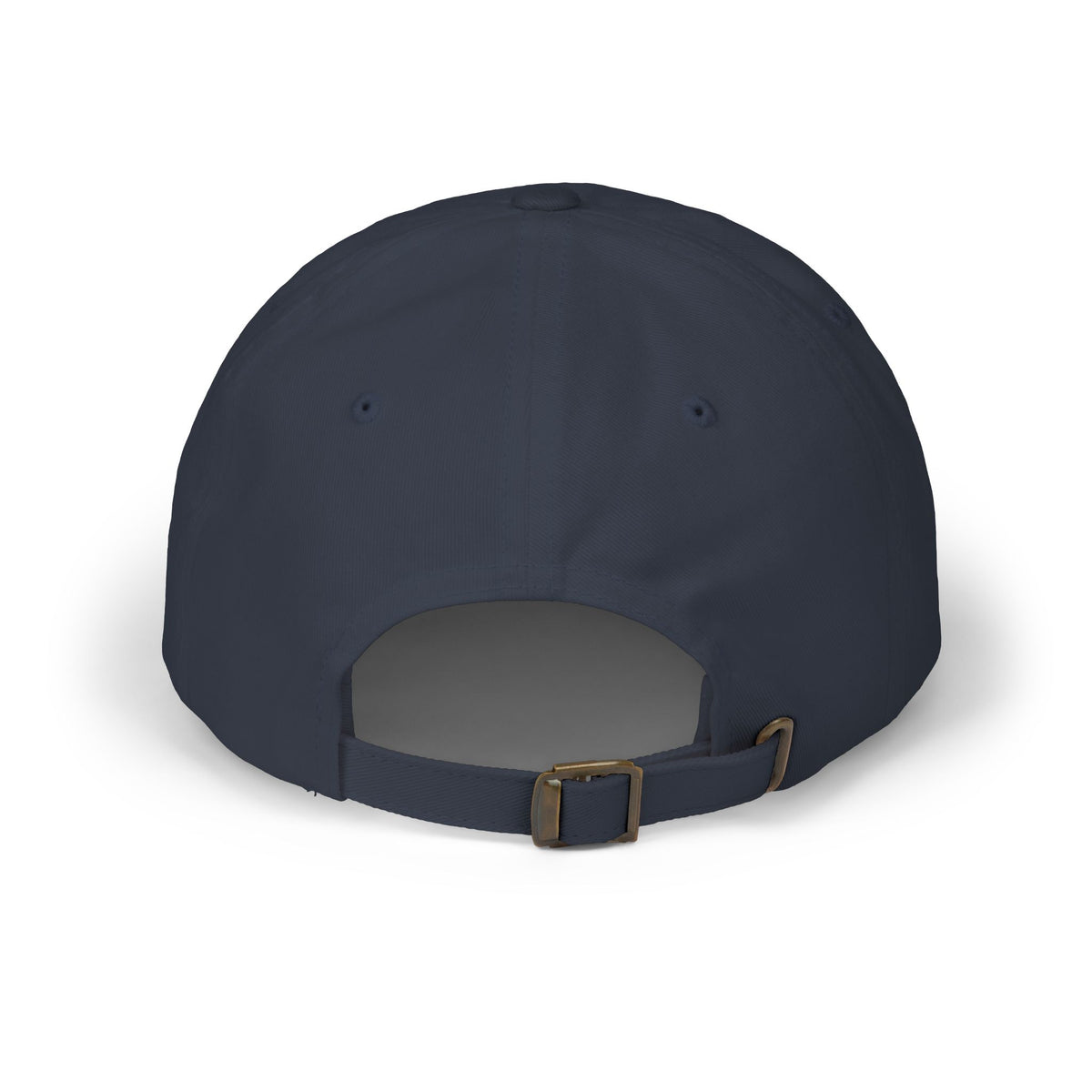 Zealous Classic Dad Cap — Vintage Brass Closure Cotton Baseball Hat (White)