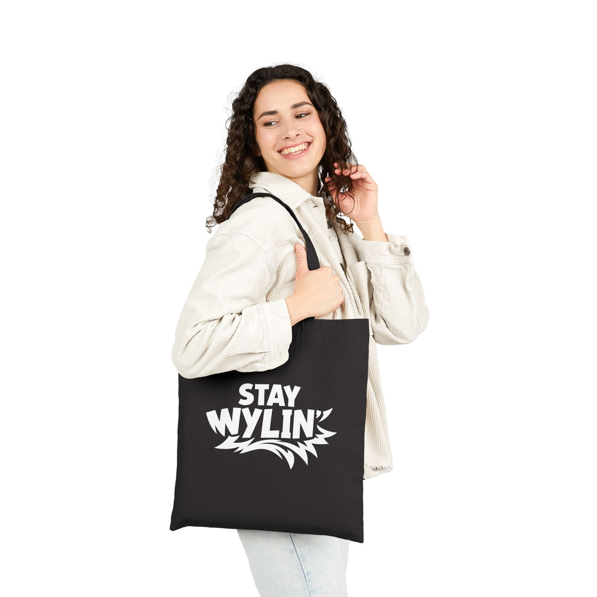 Stay Wylin' Cotton Canvas Tote Bag