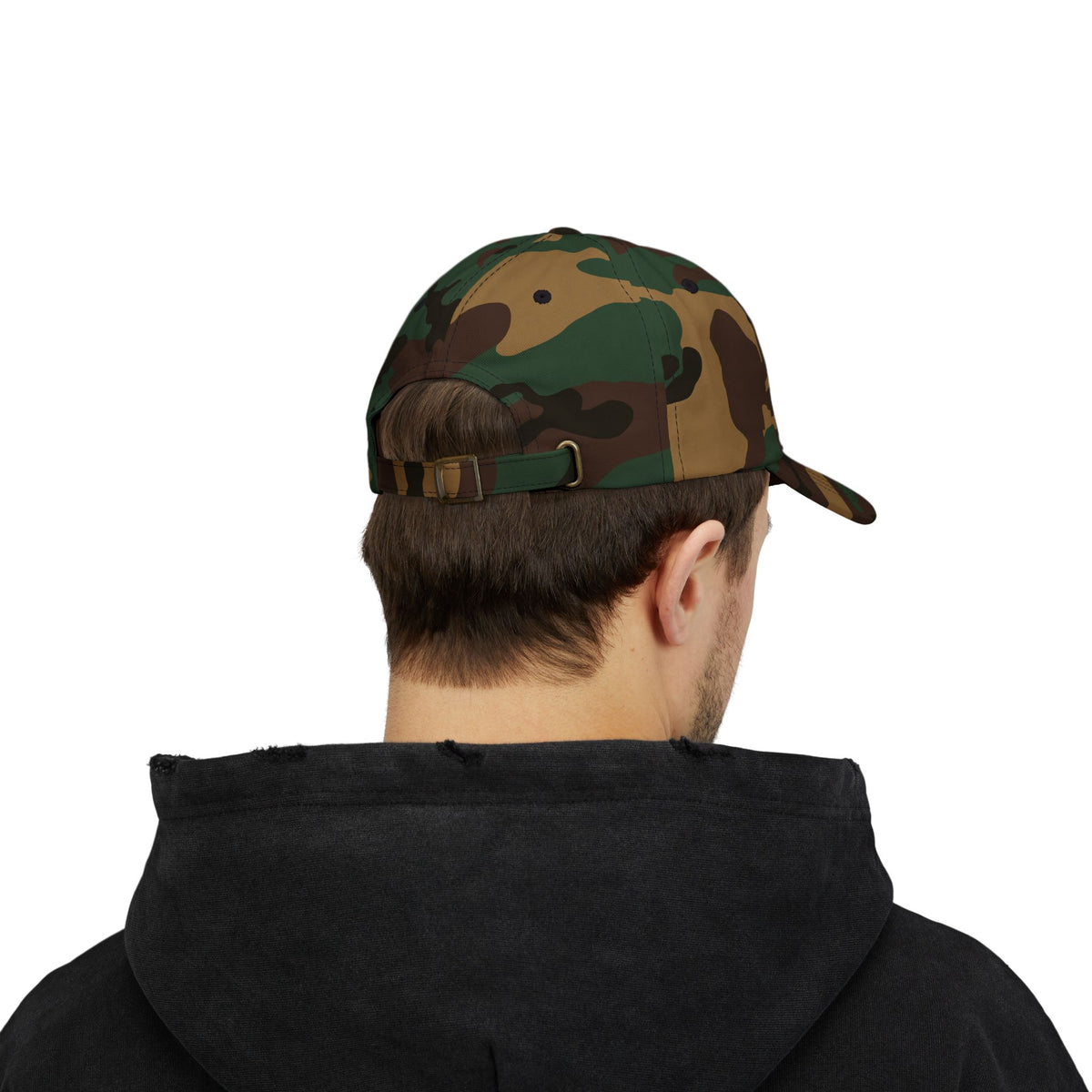 Zealous Classic Dad Cap — Vintage Brass Closure Cotton Baseball Hat (White)