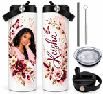 Custom Photo Travel Mug with Handle - Personalized Insulated Tumbler