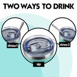 Obiatar 20oz Stainless Steel Tumbler With Lid & 2 Straws | Double-Wall Vacumm Insulated Cup for Cold & hot Drink (Copy)