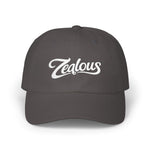 Zealous Classic Dad Cap — Vintage Brass Closure Cotton Baseball Hat (White)