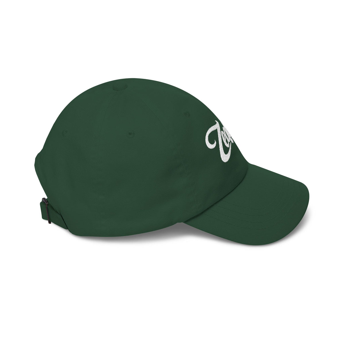 Zealous Classic Dad Cap — Vintage Brass Closure Cotton Baseball Hat (White)