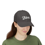 Zealous Classic Dad Cap — Vintage Brass Closure Cotton Baseball Hat (White)