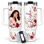 Custom Photo Travel Mug with Handle - Personalized Insulated Tumbler