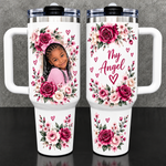 Custom Photo Travel Mug with Handle - Personalized Insulated Tumbler