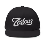 Zealous Embroidered Flat Bill Cap