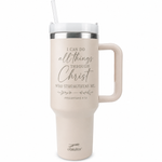 "I Can Do All Things" 40oz Laser-Engraved Tumbler | Philippians 4:13 Scripture Cup