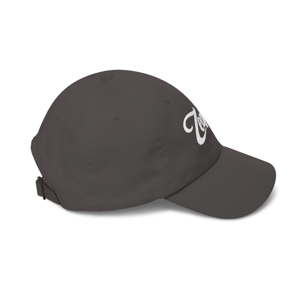 Zealous Classic Dad Cap — Vintage Brass Closure Cotton Baseball Hat (White)