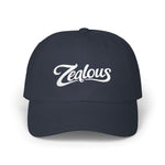 Zealous Classic Dad Cap — Vintage Brass Closure Cotton Baseball Hat (White)
