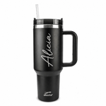 Personalized 40 oz Tumbler with Straw – Laser Engraved Custom Name Travel Cup