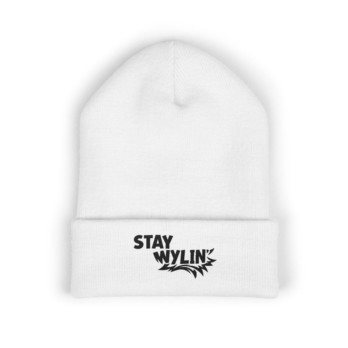Stay Wylin' Classic Cuffed Beanie (Black Embroidery)