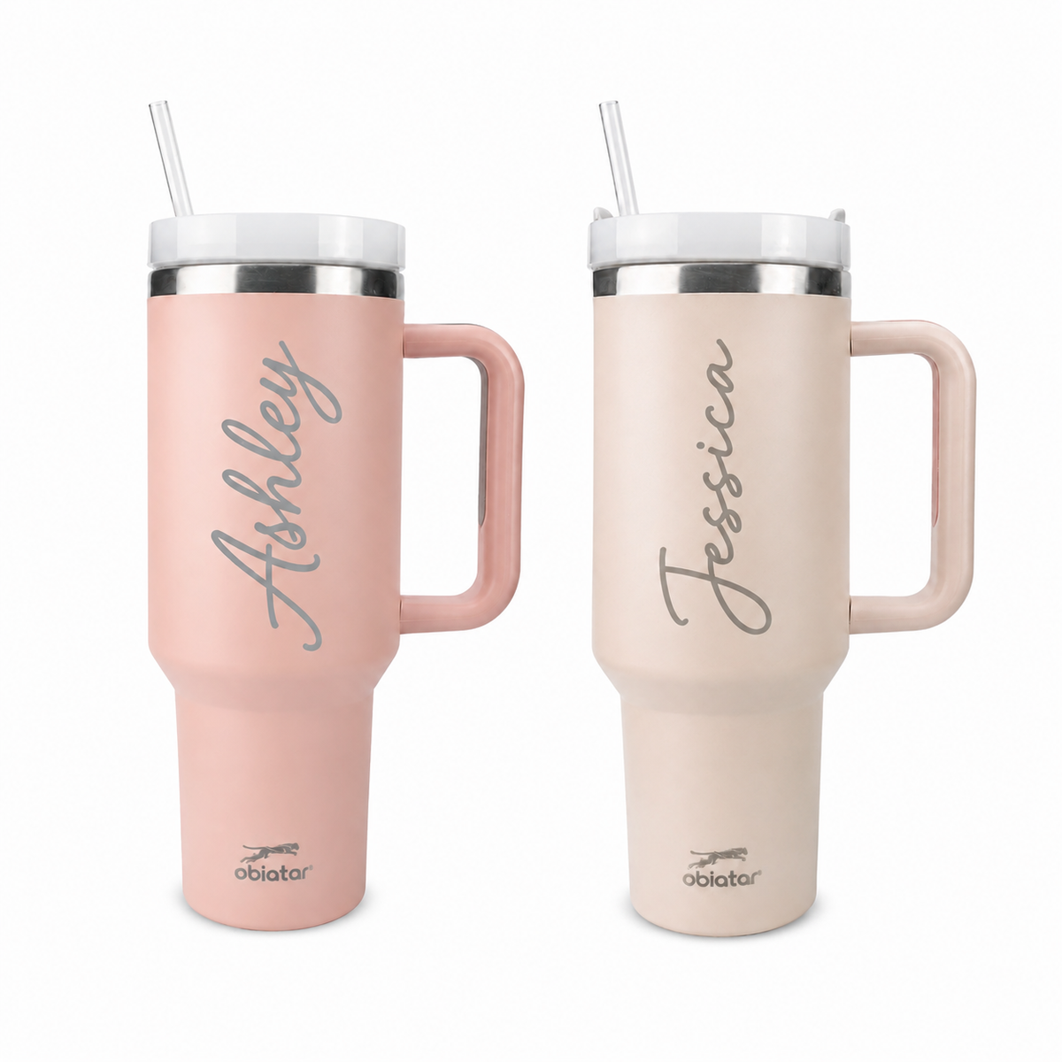 Personalized 40 oz Tumbler with Straw – Laser Engraved Custom Name Travel Cup