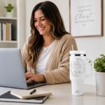 Be Still & Know Christian Tumbler – Psalm 46:10 Faith-Inspired Insulated Cup with Handle & Straw