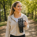 40 oz Christian Tumbler with Handle & Straw – Psalm 46:5 “God Is Within Her” Insulated Stainless Steel Travel Cup