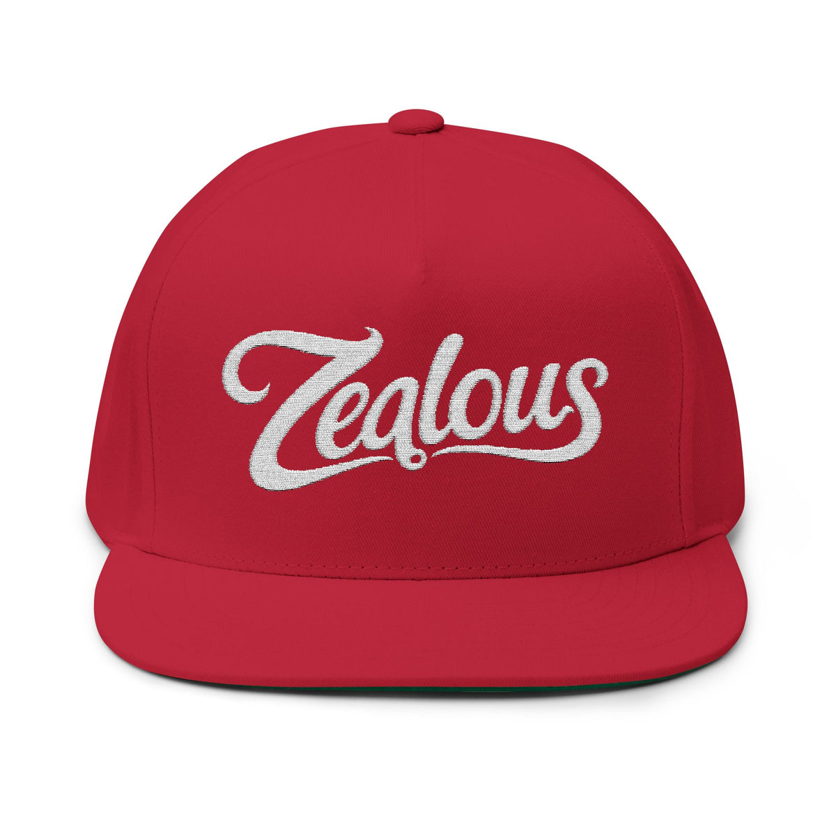 Zealous Embroidered Flat Bill Cap