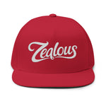 Zealous Embroidered Flat Bill Cap