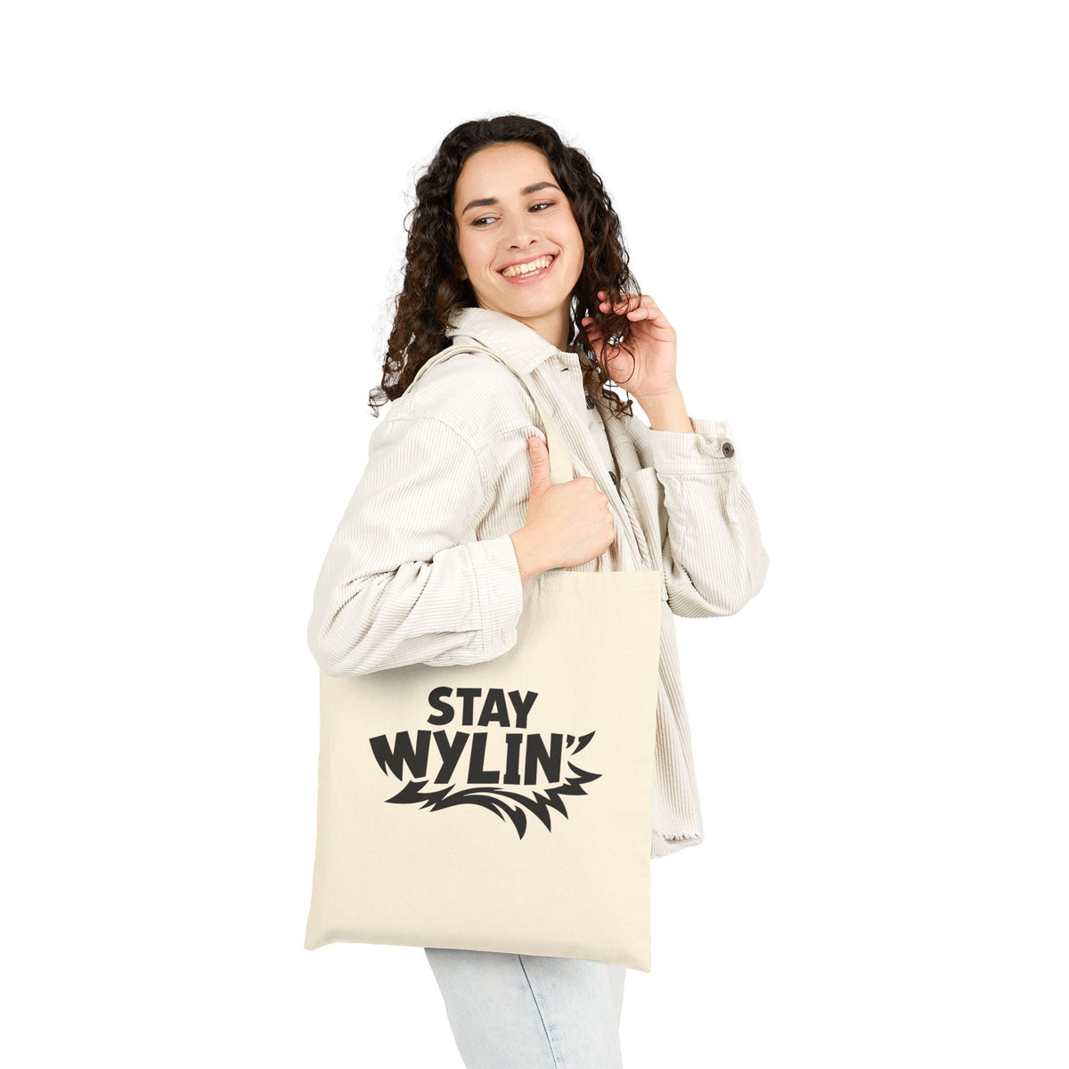 Stay Wylin' Cotton Canvas Tote Bag