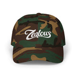 Zealous Classic Dad Cap — Vintage Brass Closure Cotton Baseball Hat (White)