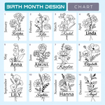 Personalized 40oz Birth Month Flower Tumbler with Name – Custom Floral Gift for Her