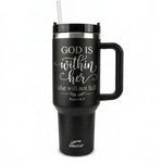 40 oz Christian Tumbler with Handle & Straw – Psalm 46:5 “God Is Within Her” Insulated Stainless Steel Travel Cup