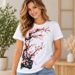 Women's Pink Cherry Blossom Floral T-Shirt – Japanese Sakura Graphic Tee