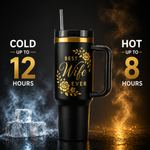 Best Wife Ever 40oz Tumbler – Wife Nutrition Facts Gift Cup with Handle & Straw
