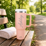 Personalized 40 oz Tumbler with Straw – Laser Engraved Custom Name Travel Cup