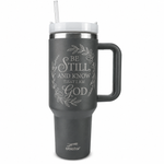 Be Still & Know Christian Tumbler – Psalm 46:10 Faith-Inspired Insulated Cup with Handle & Straw