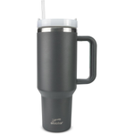 Obiatar H2.0 Tumbler with Handle, Straw & Lid 40 oz Vacuum Double Wall Insulated Stainless Steel Cup| Cup Holder Friendly (Dark Gray)