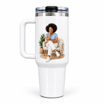 Custom Photo Travel Mug with Handle - Personalized Insulated Tumbler