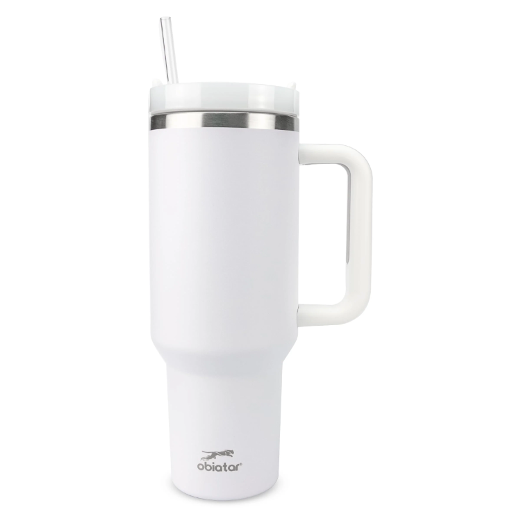 Personalized 40 oz Tumbler with Straw – Laser Engraved Custom Name Travel Cup