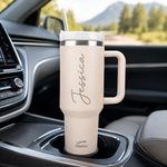 Personalized 40 oz Tumbler with Straw – Laser Engraved Custom Name Travel Cup