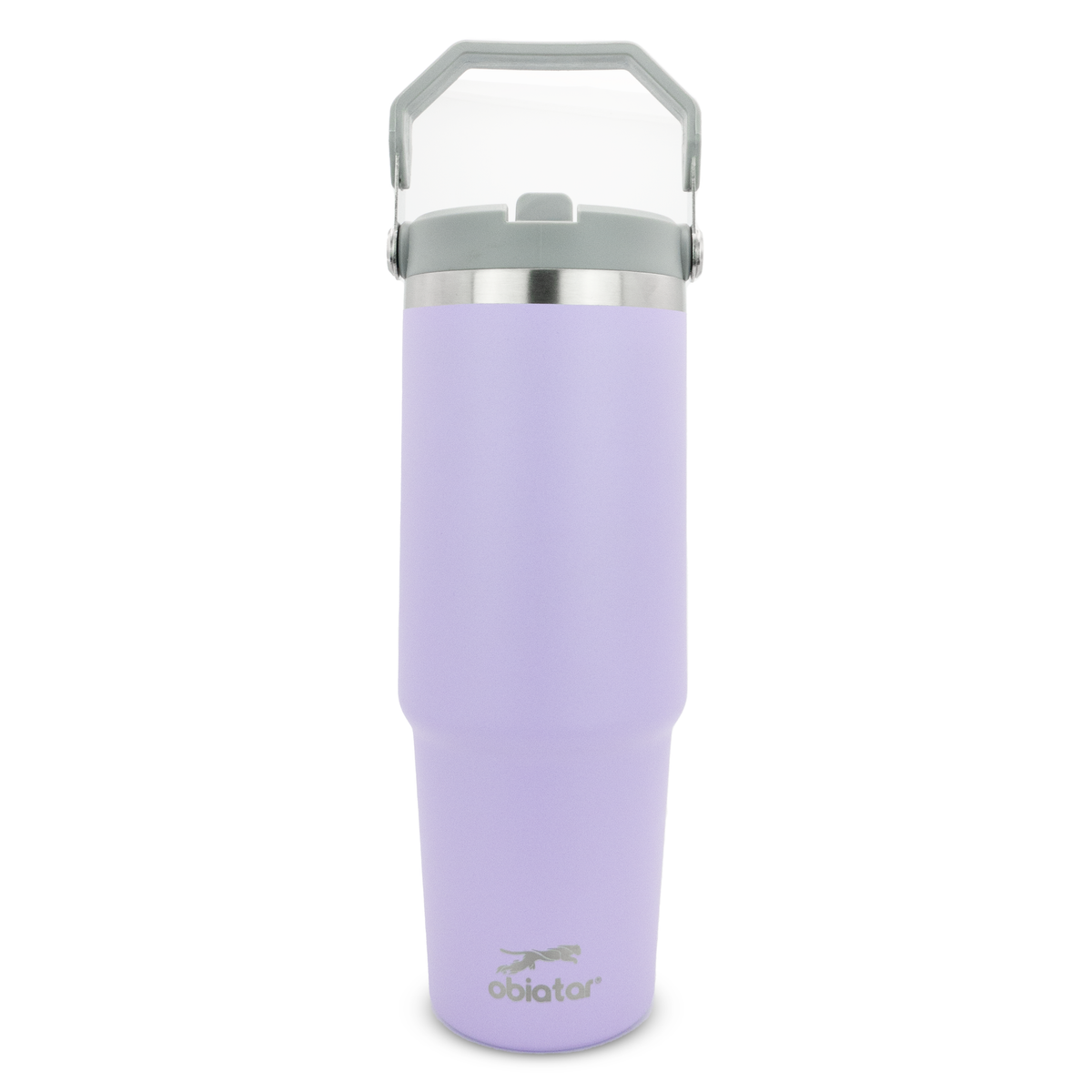 30 oz Tumbler with Handle | Insulated Tumbler with Lid and Straw | Stainless Steel Vacuum Water Bottle Travel Mug | Keeps Cold & Hot Drink (Lavender)