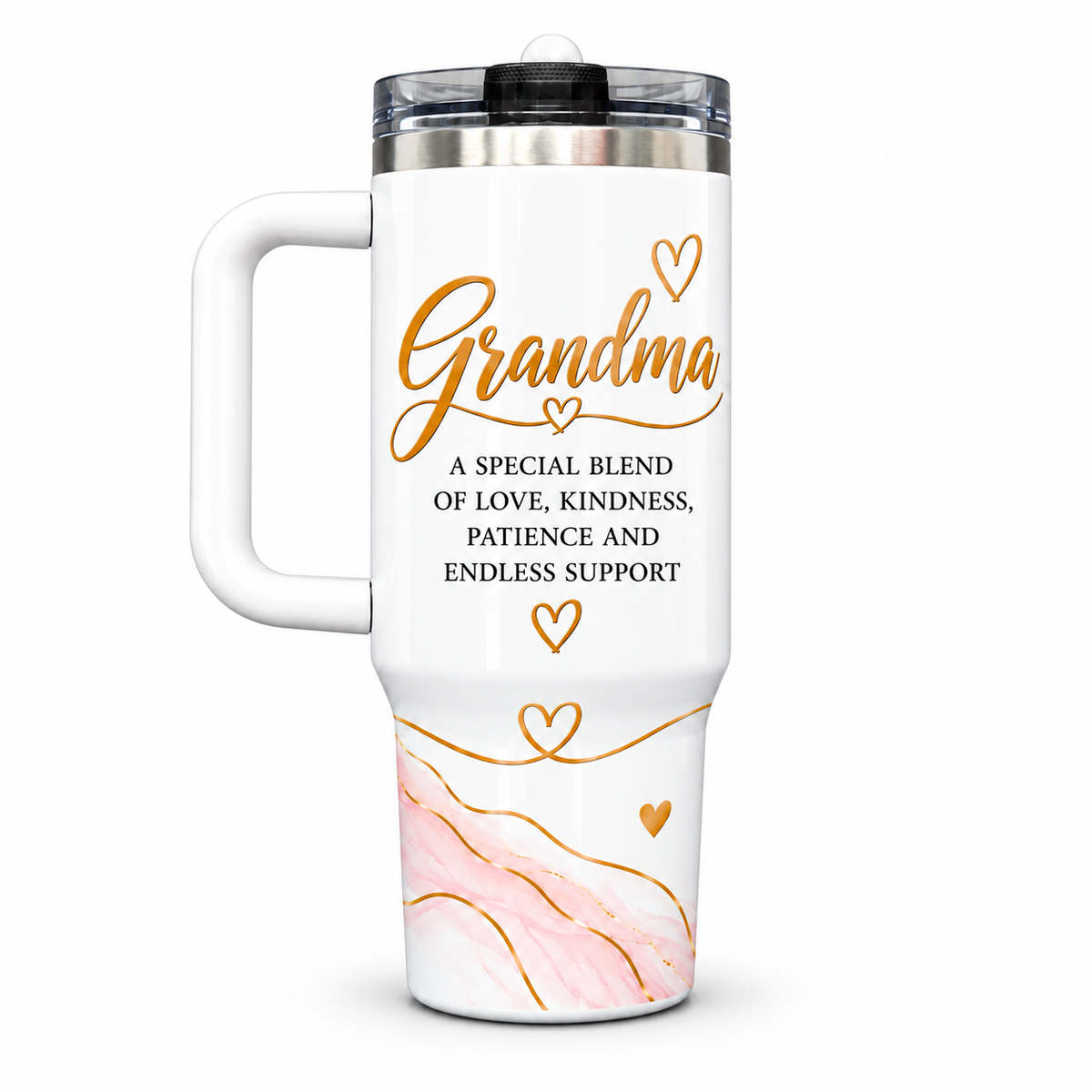 Grandma “A Special Blend of Love” 40oz Tumbler – Leak-Free Flip Straw Stainless Steel Cup
