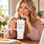 Grandma “A Special Blend of Love” 40oz Tumbler – Leak-Free Flip Straw Stainless Steel Cup