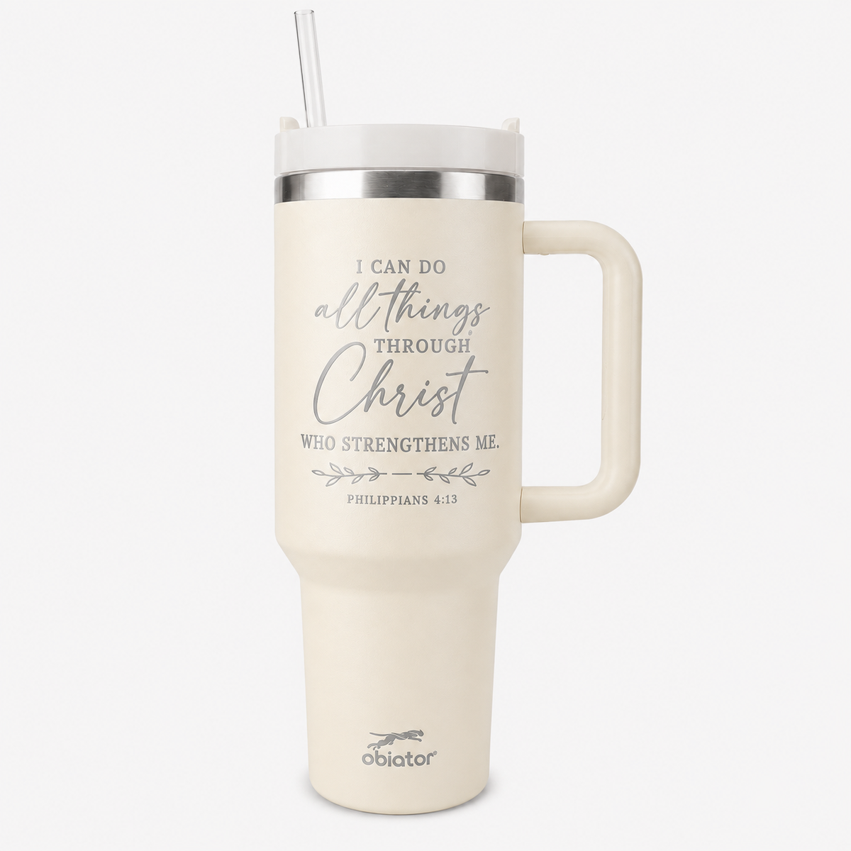 "I Can Do All Things" 40oz Laser-Engraved Tumbler | Philippians 4:13 Scripture Cup