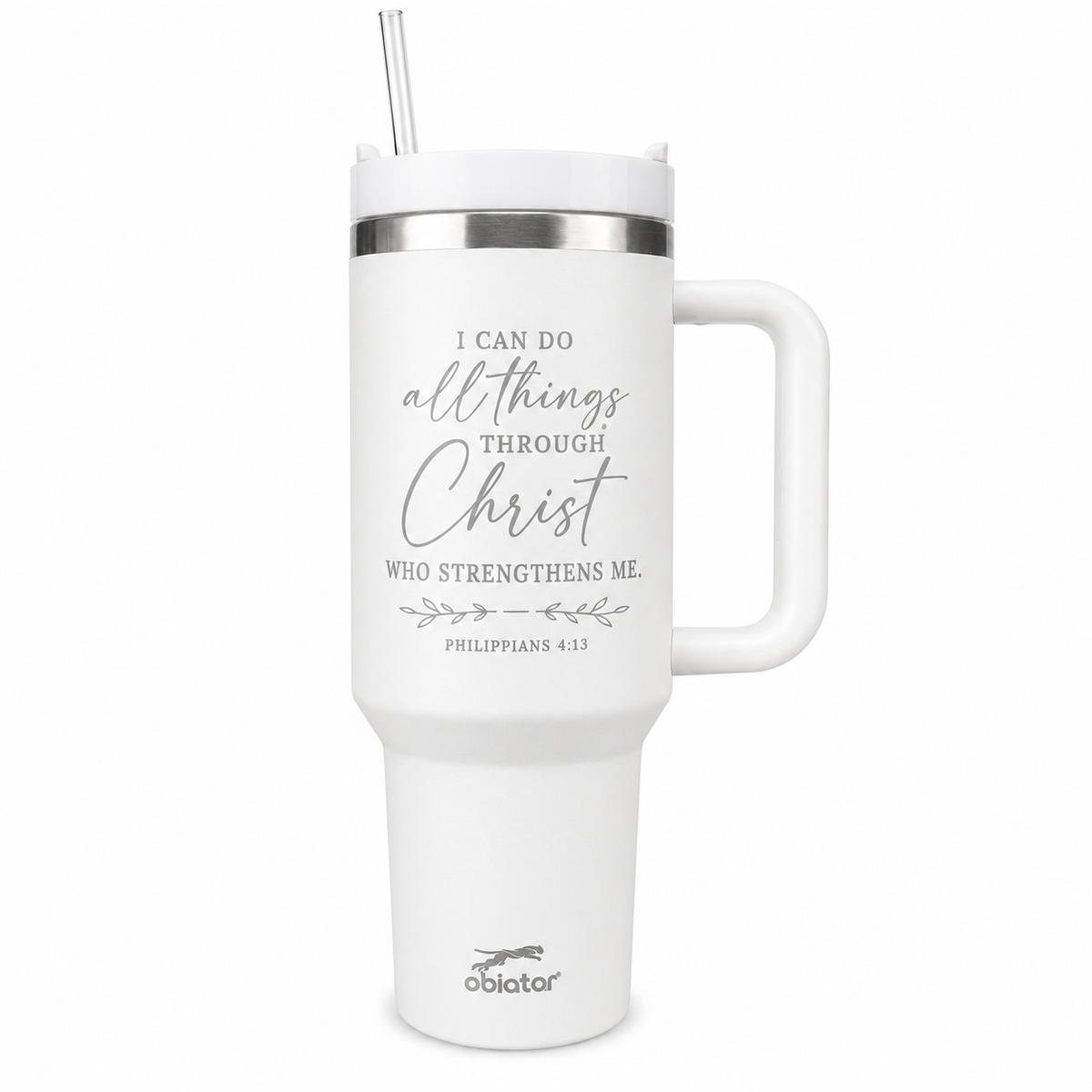 "I Can Do All Things" 40oz Laser-Engraved Tumbler | Philippians 4:13 Scripture Cup