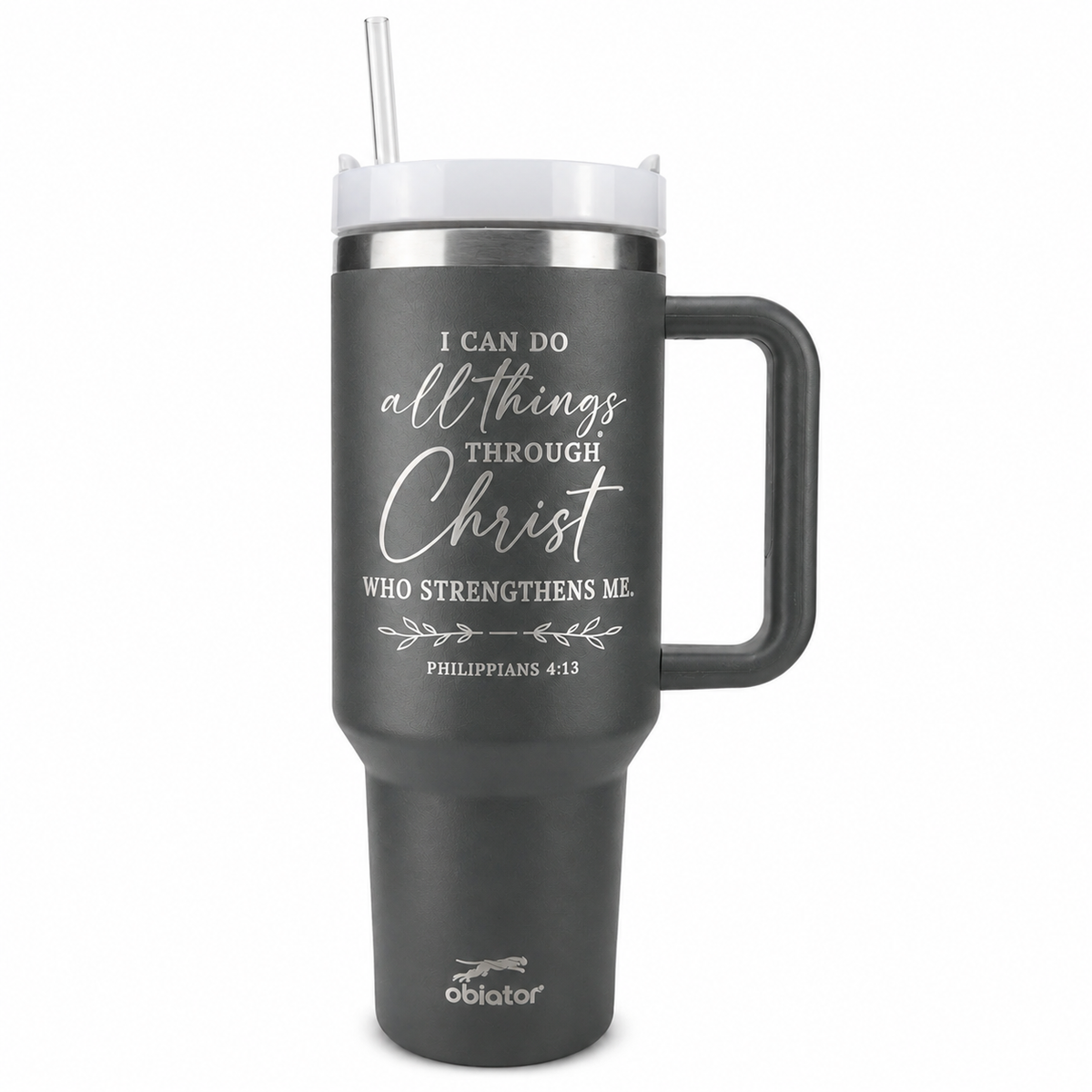 "I Can Do All Things" 40oz Laser-Engraved Tumbler | Philippians 4:13 Scripture Cup
