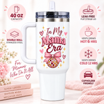 "In My Mama Era" 40oz Sublimation Tumbler | Leak-Proof Flip Straw & Stainless Steel Travel Mug