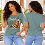 Created for a Purpose Ephesians 2:10 Bay model wearing front and plain back