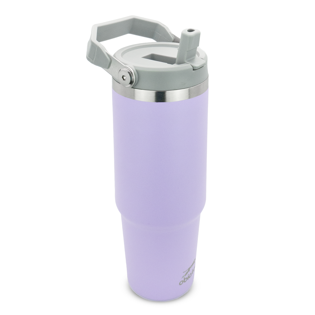 30 oz Tumbler with Handle | Insulated Tumbler with Lid and Straw | Stainless Steel Vacuum Water Bottle Travel Mug | Keeps Cold & Hot Drink (Lavender)