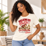 Walking by Faith T-Shirt – Funny Christian Turtle Graphic Tee